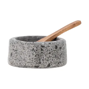 Ghizelle zoutvaatje met lepel Ø7 cm - Steenacacia - Bloomingville
