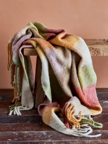 Hamisha plaid - Multi, geruit, 152x127 cm - Bloomingville
