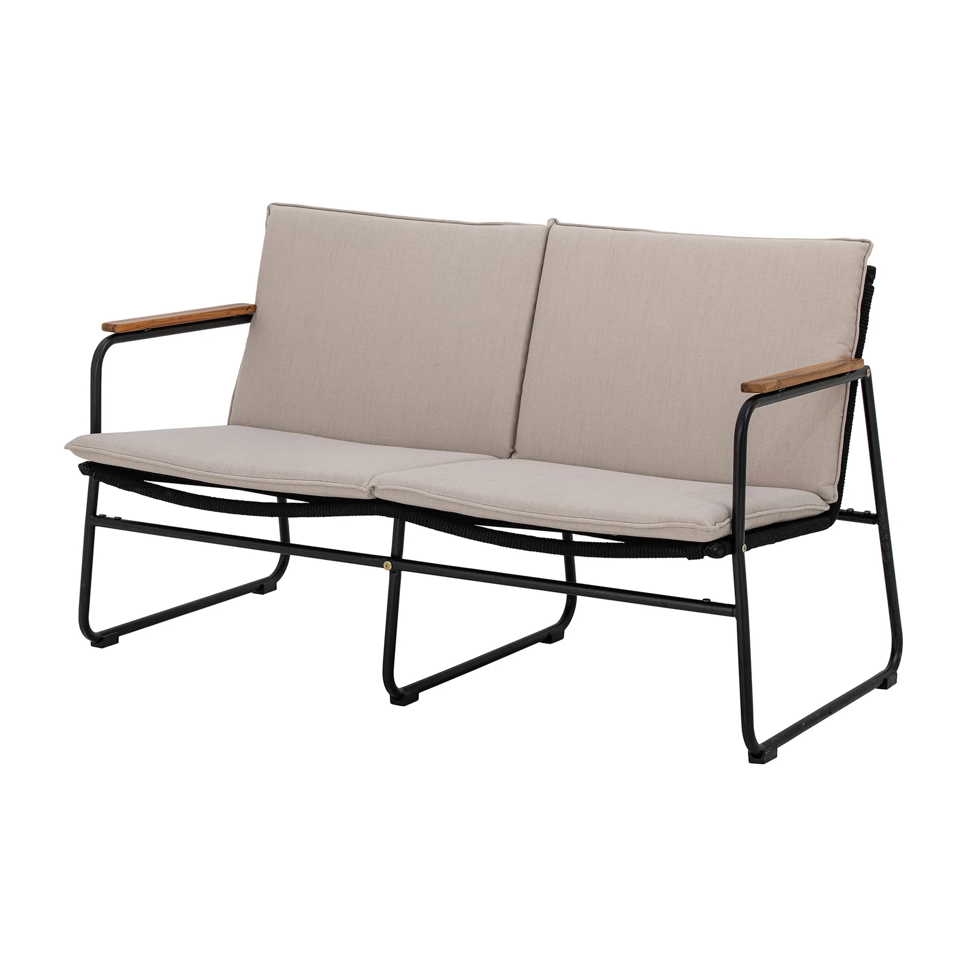 Hampton bank 127x71x76 cm, Zwart-beige Bloomingville