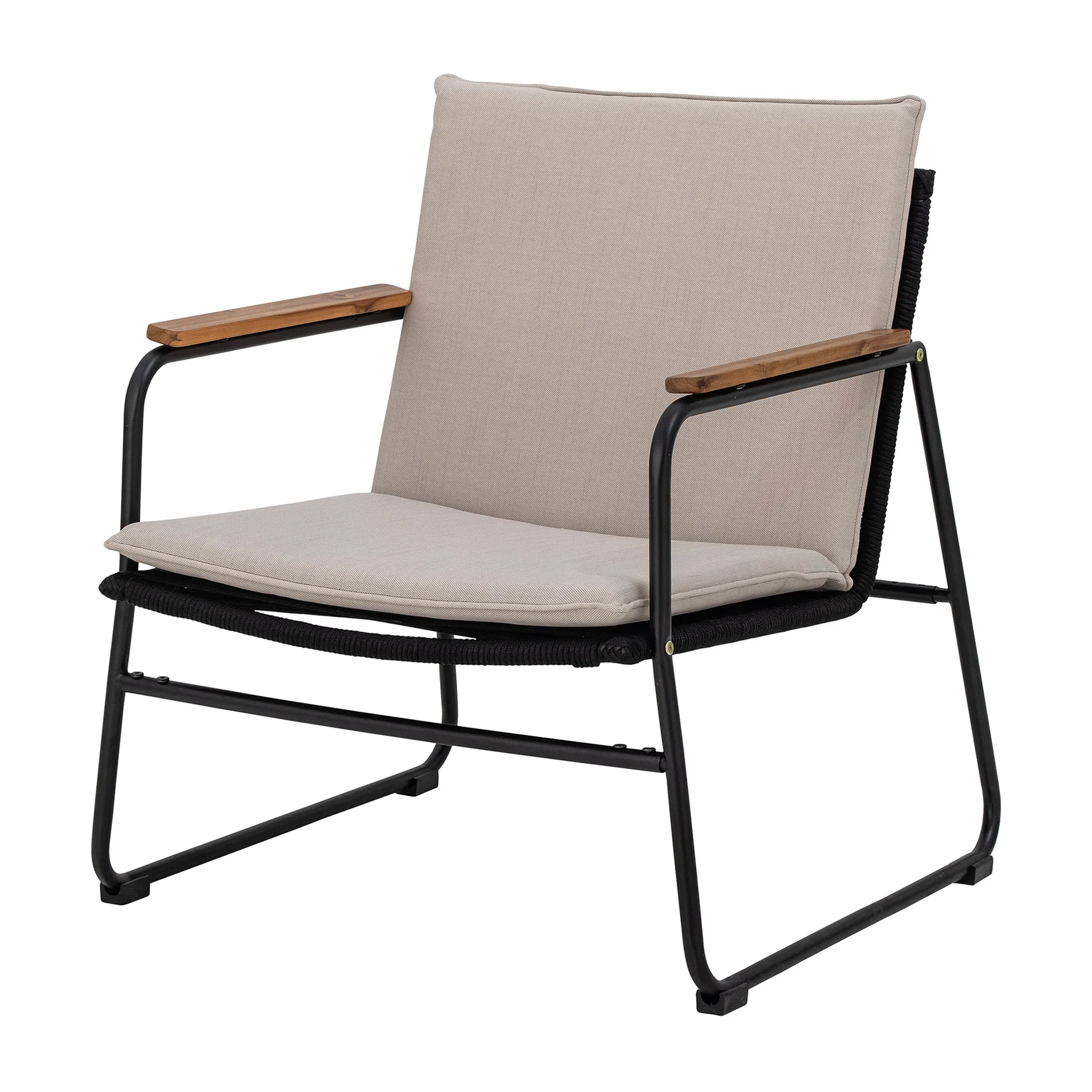 Hampton loungefauteuil 68x71x76 cm, Zwart-beige Bloomingville
