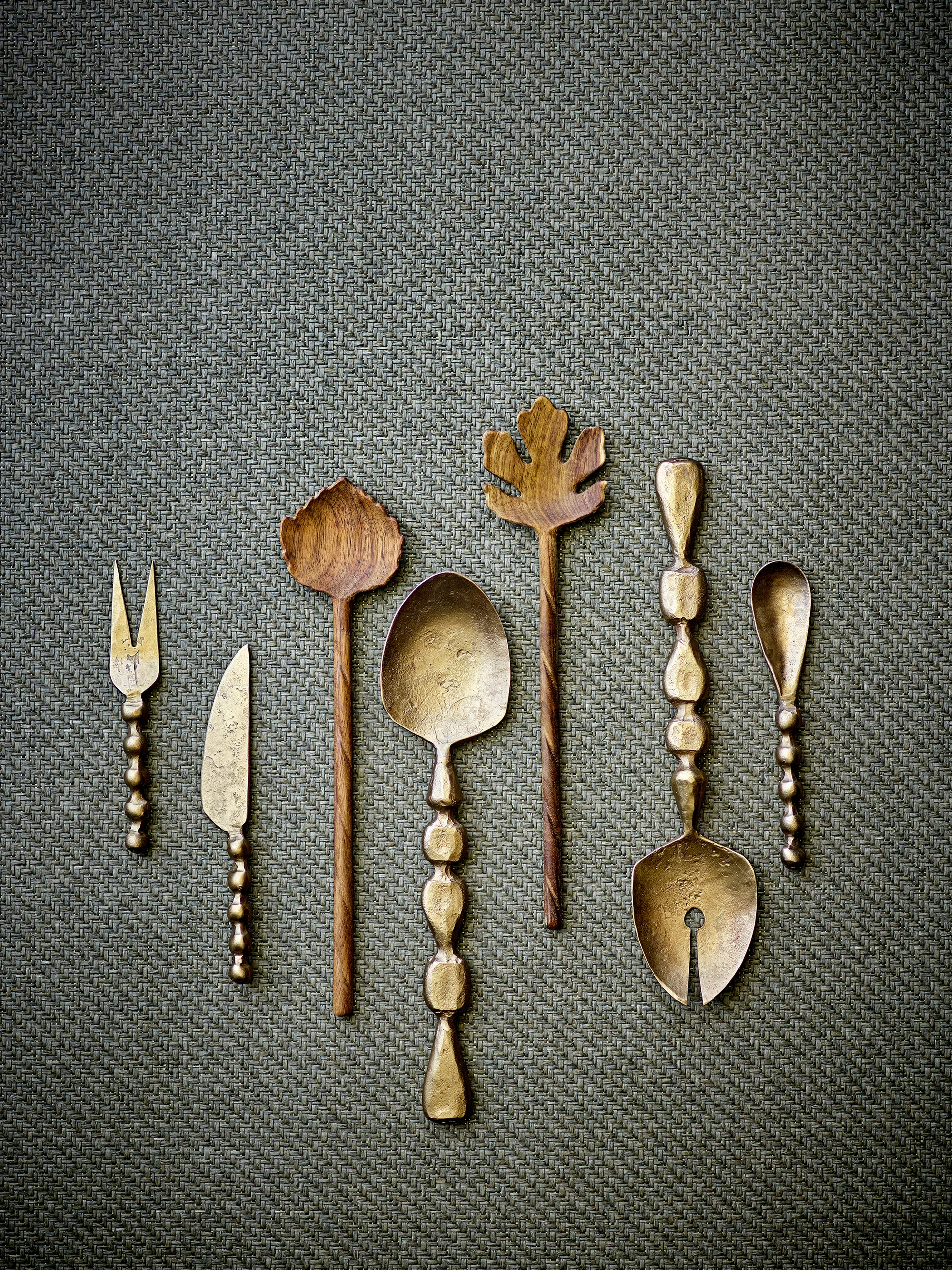 Haolin kaasmessen 3-delig, Messing Bloomingville