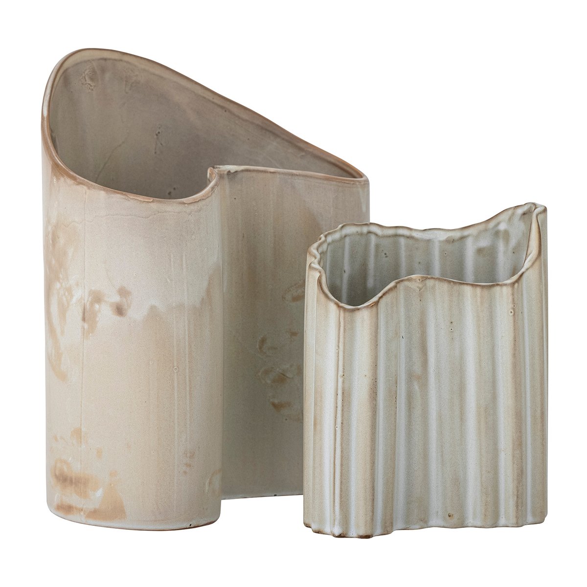 Bloomingville Henaj vaas 2-delig Bruin-beige | Scandinavisch Interieur | Vazen | Beige