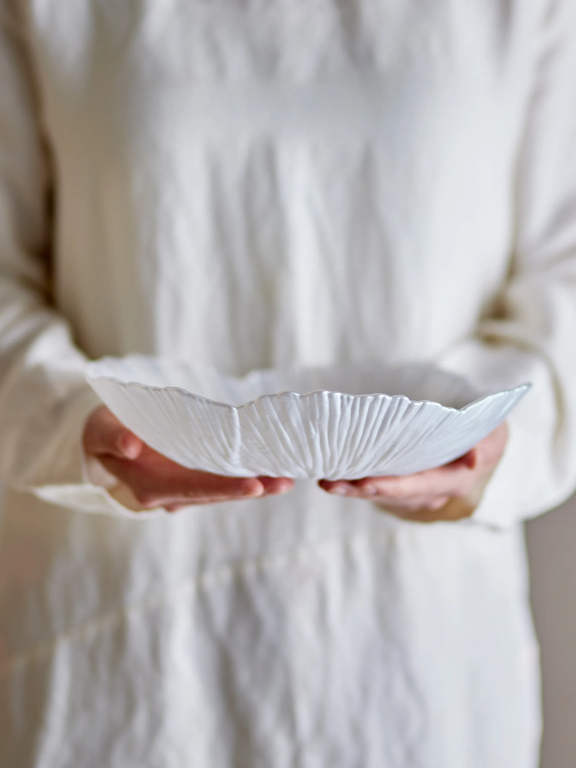 Iani schaal glas Ø26 cm, Wit Bloomingville