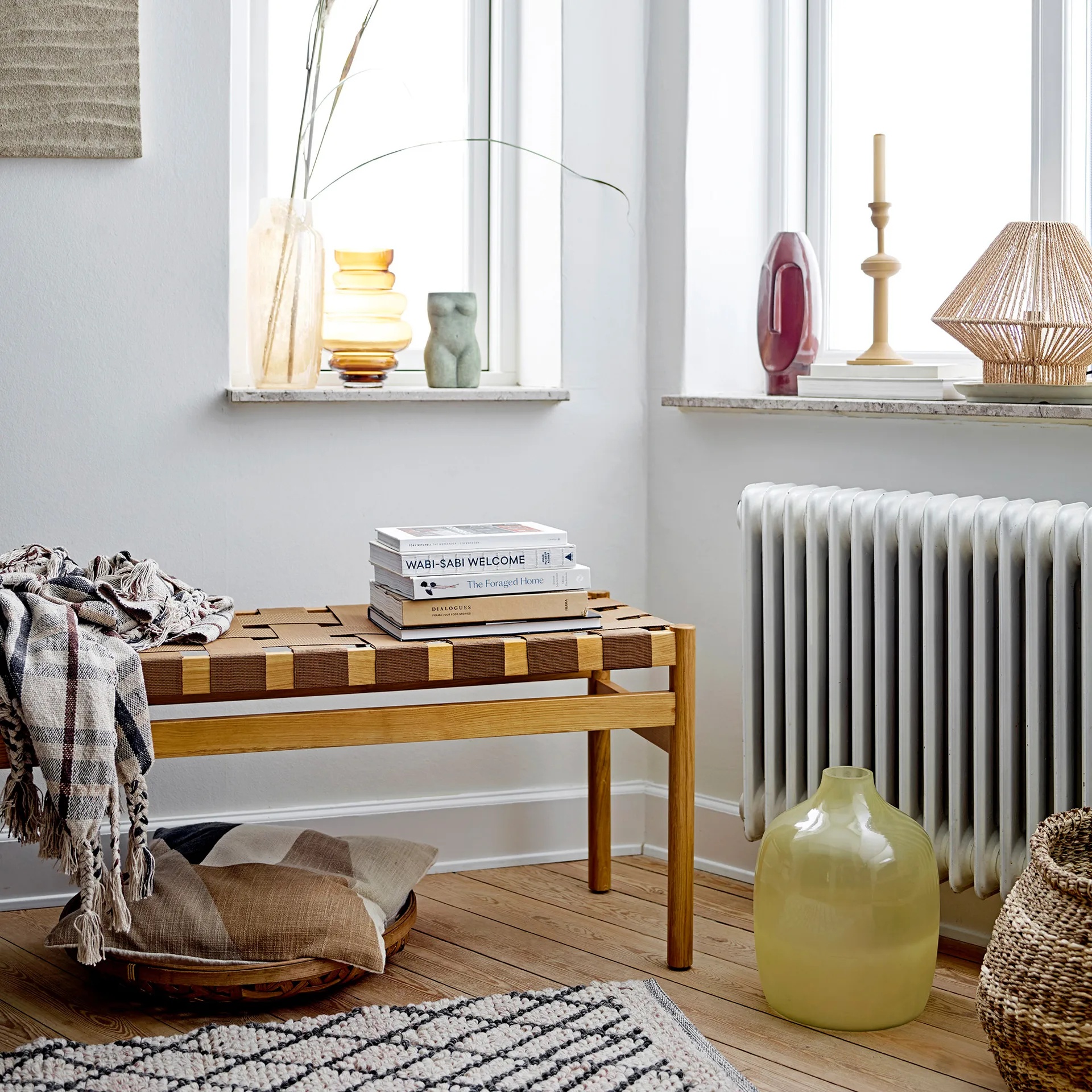 Idima glazen vaas 30 cm, Geel Bloomingville