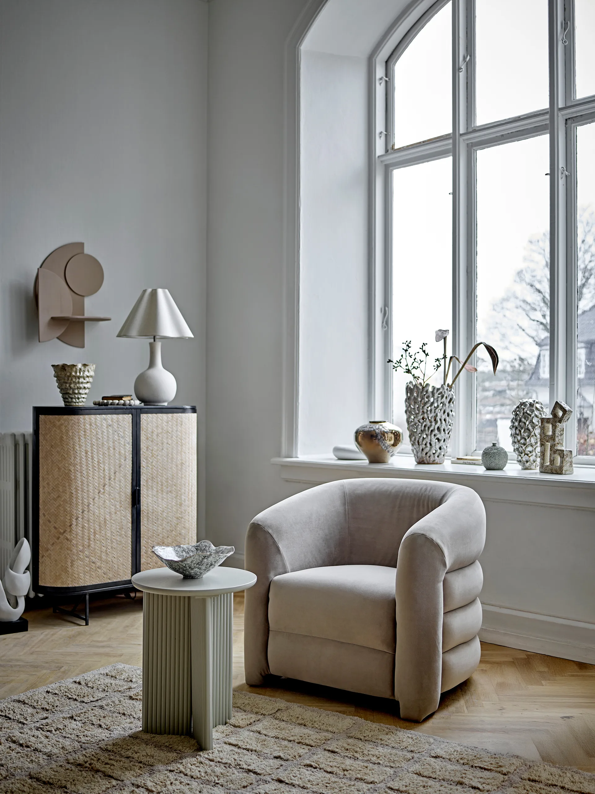 Joel lounge stoel 78x76 cm, Grijs Bloomingville