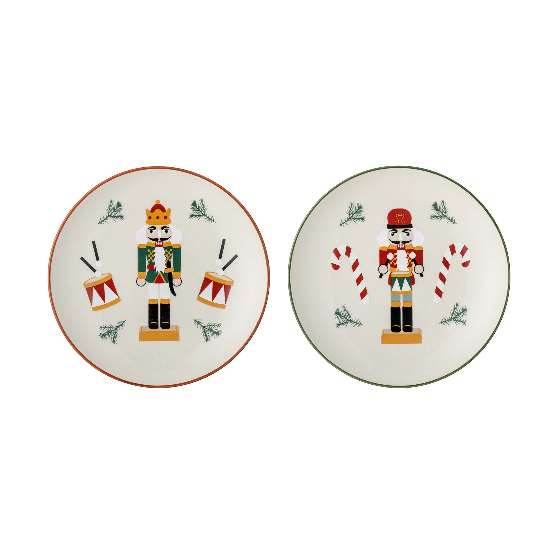 Jolly bordje Ø16 cm 2-delig, Wit-rood Bloomingville