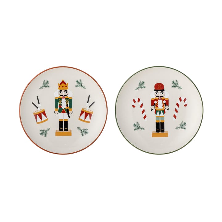 Jolly bordje Ø16 cm 2-delig - Wit-rood - Bloomingville