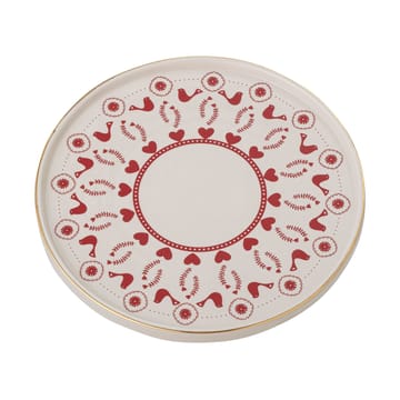 Jolly taartschotel aardewerk Ø26 cm - Wit-rood - Bloomingville