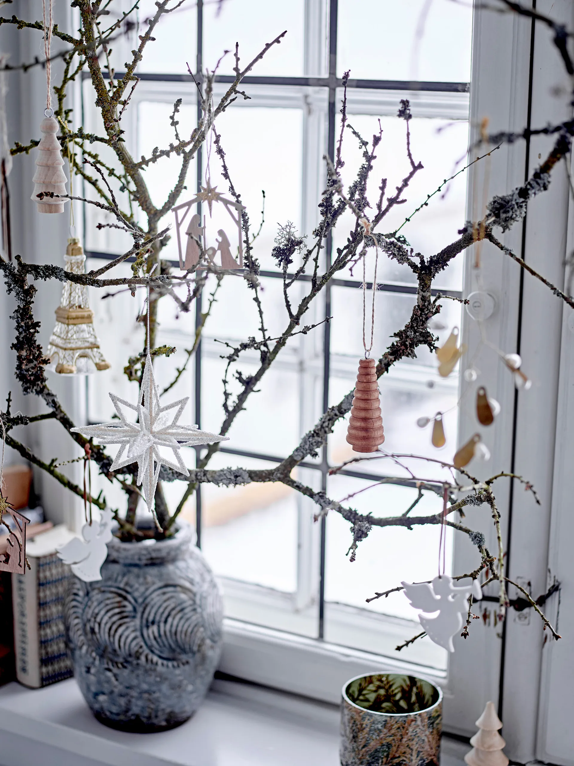 Jonan kerstboomhanger hout 9-delig, Kribbe Bloomingville