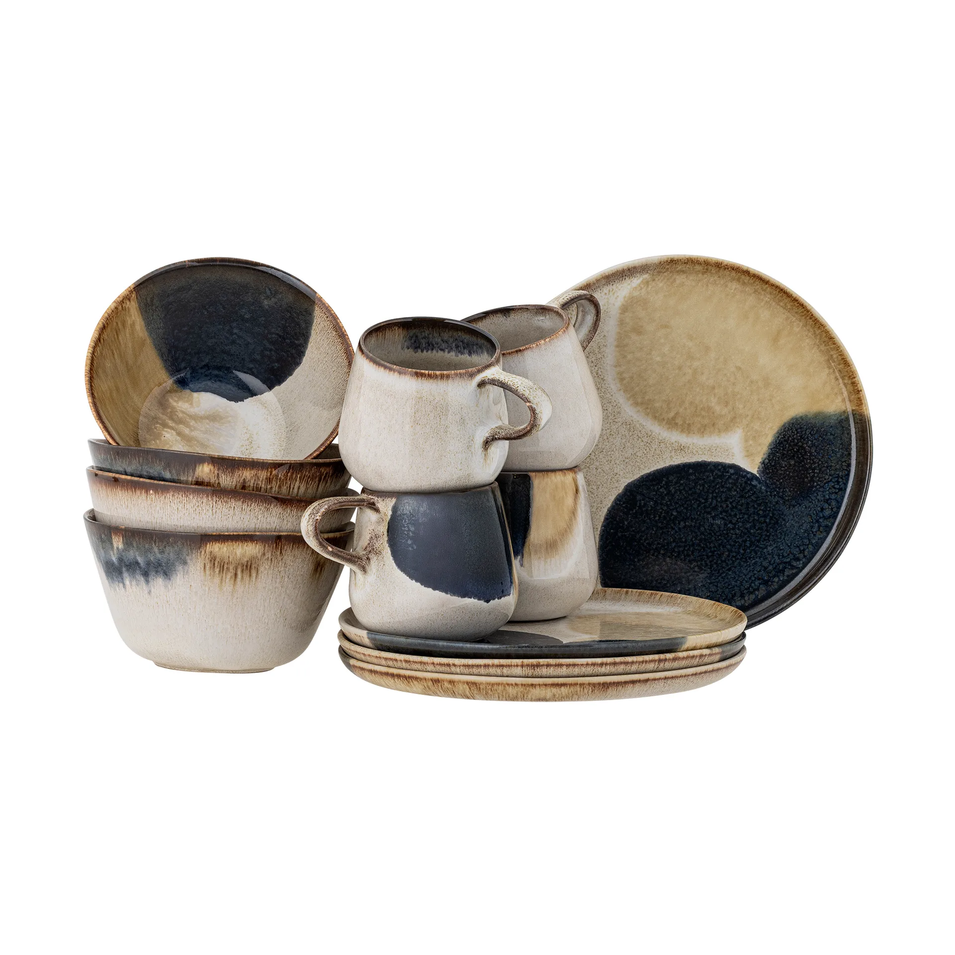 Jules ontbijtset 12-delig, Grijs Bloomingville