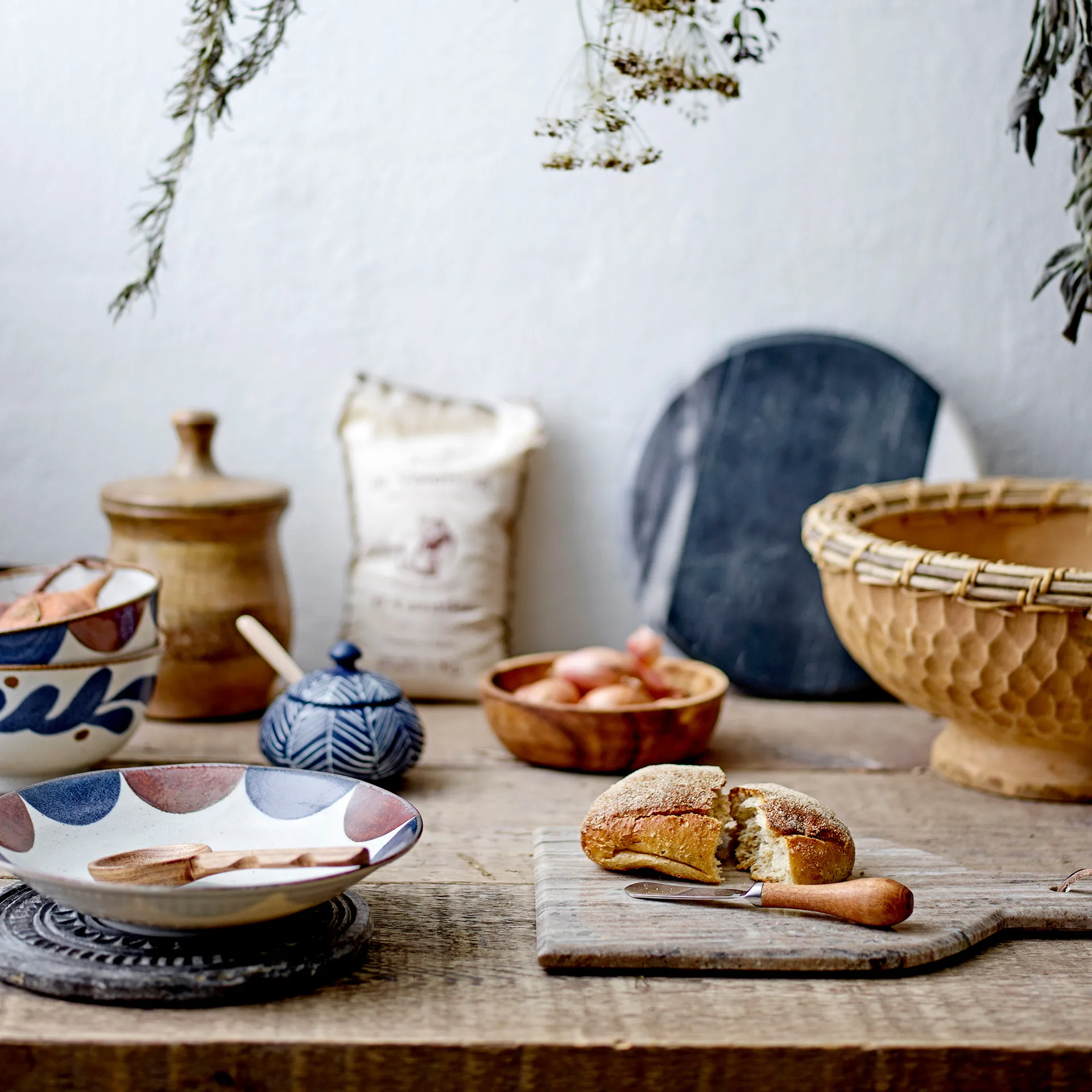 Kani serveerplankje en mes, Natuur Bloomingville