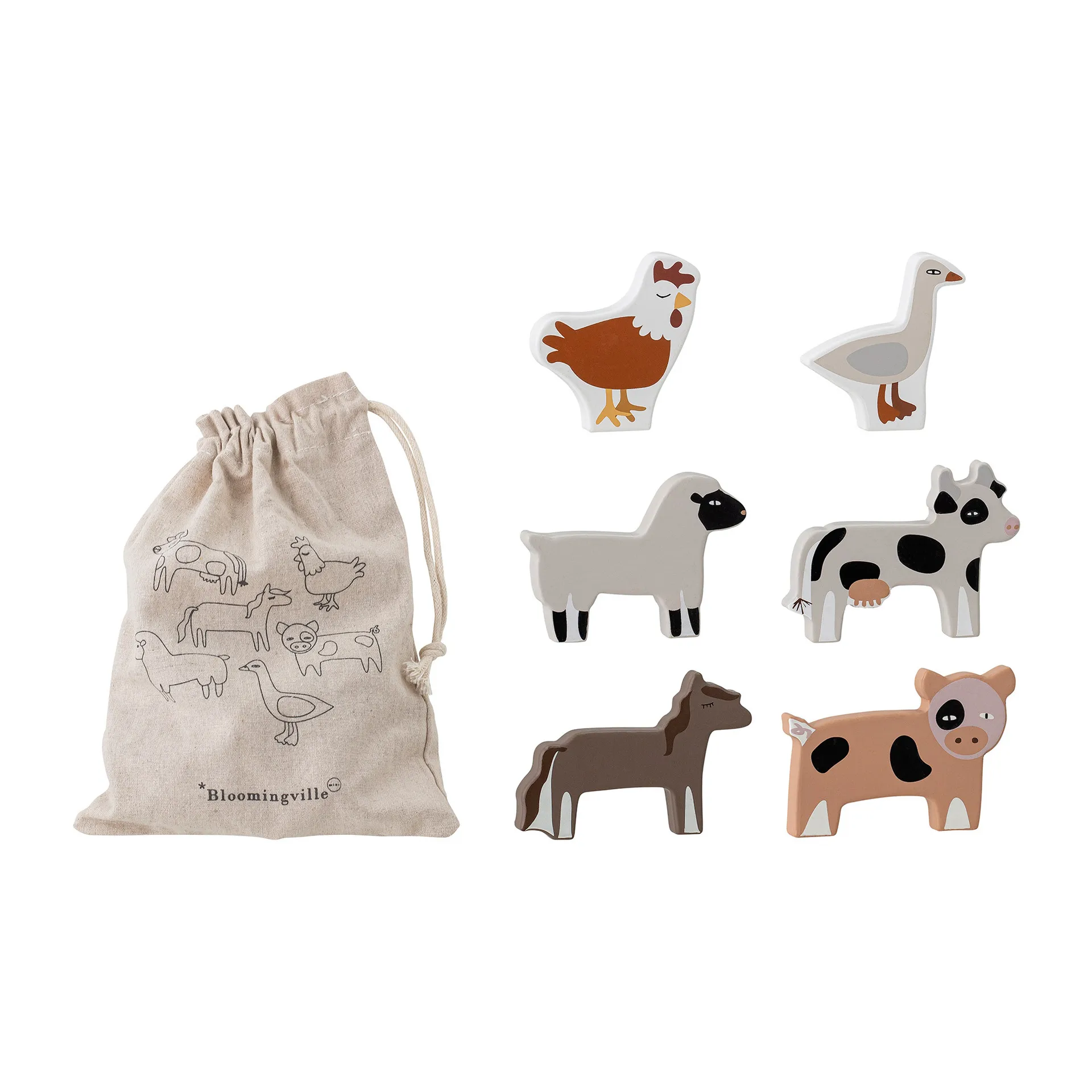 Karlo speelgoedset 7-delig, Grijs Bloomingville