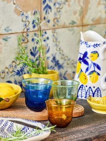 Karu drinkglas 28 cl 4-delig - Blauw-geel-groen-lichtblauw - Bloomingville