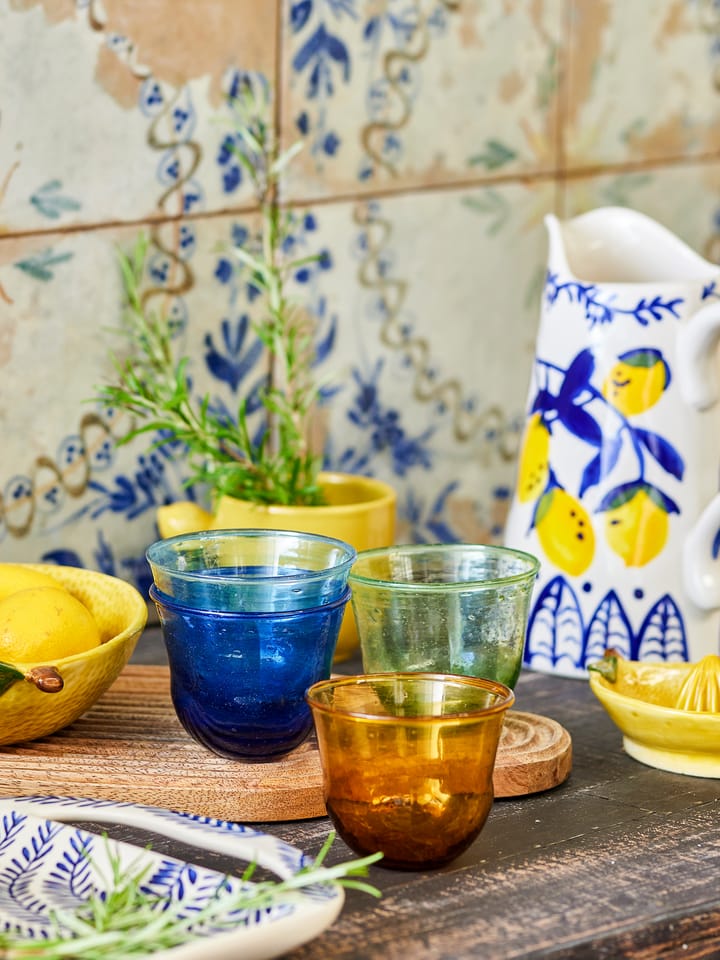 Karu drinkglas 28 cl 4-delig, Blauw-geel-groen-lichtblauw Bloomingville