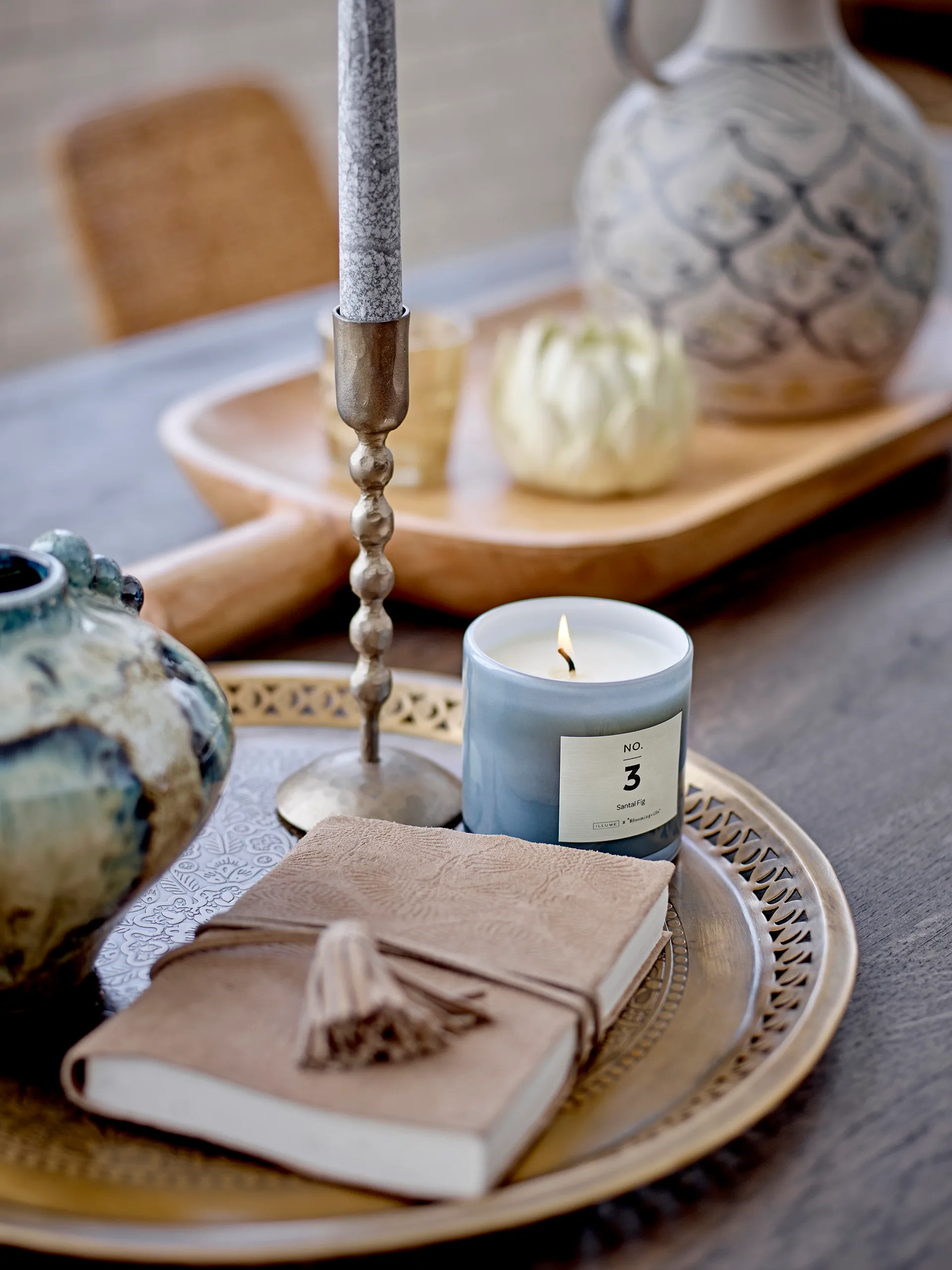 Kimmie kandelaar 2-delig, Messing Bloomingville