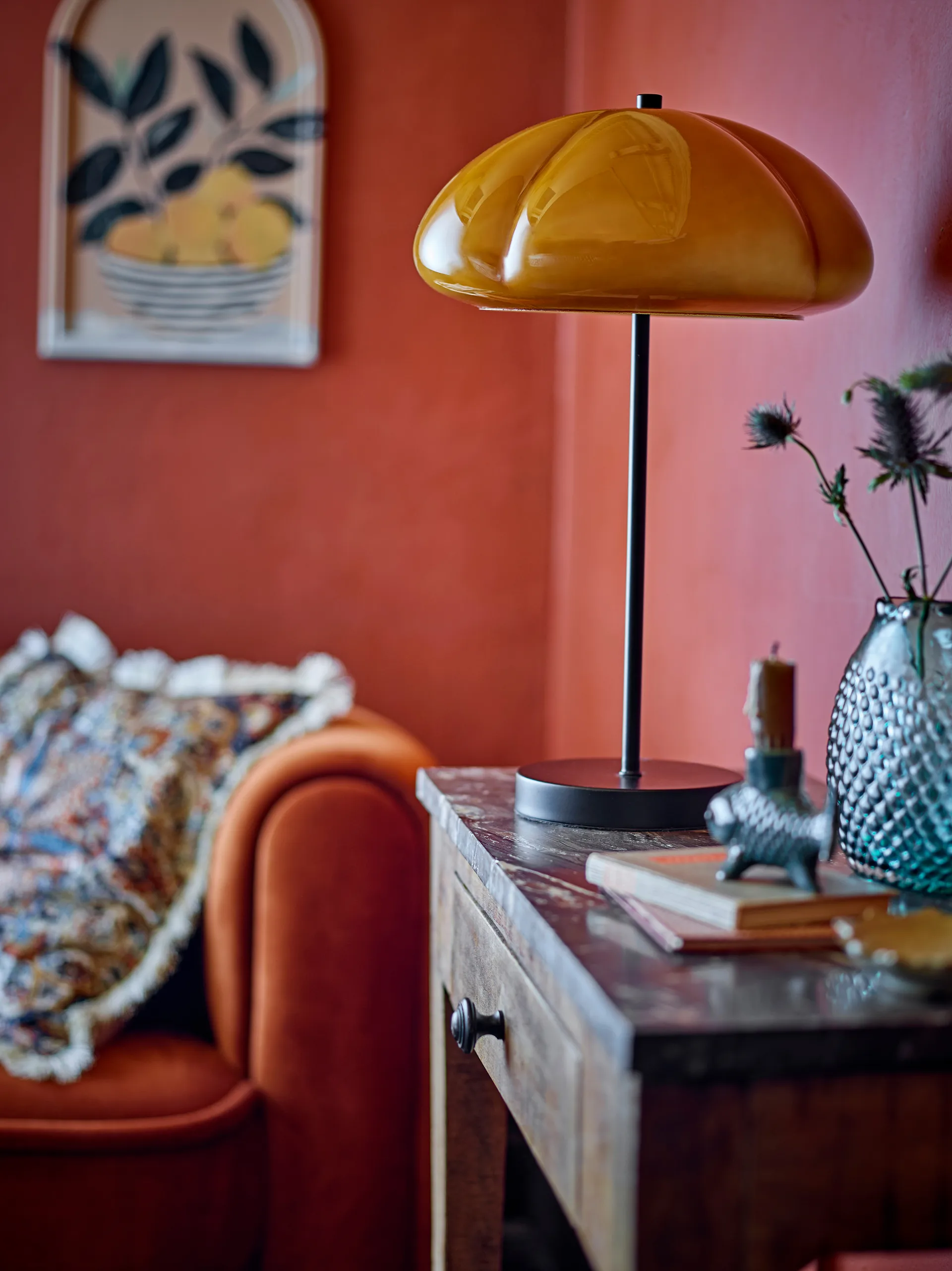 Kinoko tafellamp Ø30 cm, Geel Bloomingville