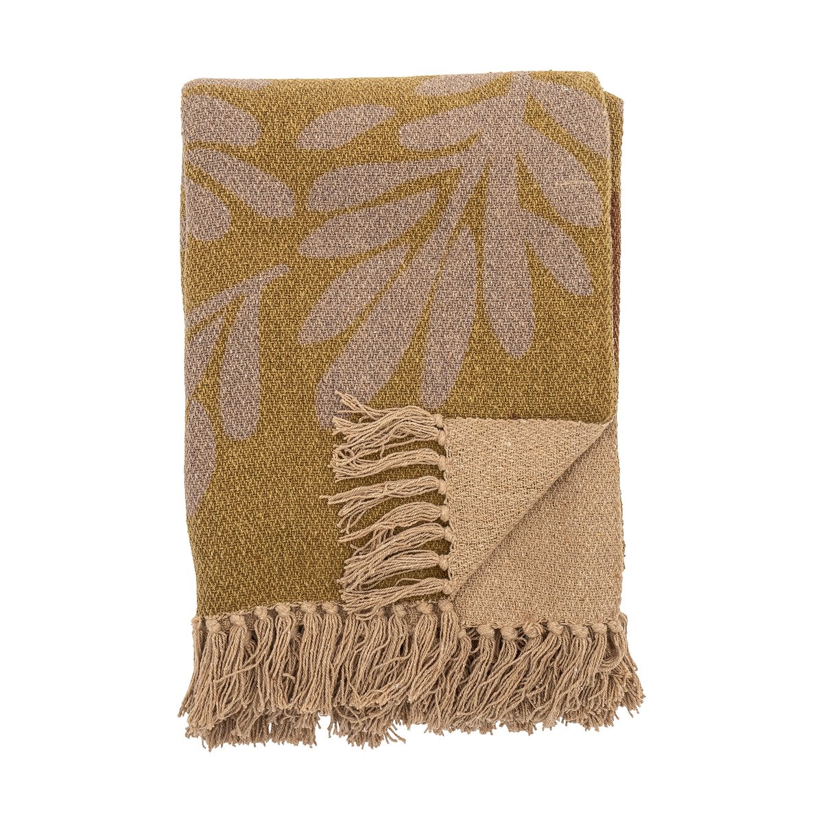 Bloomingville Lark katoenen plaid 130x160 cm Geel | Scandinavisch Interieur | Wollen dekens & spreien | Geel