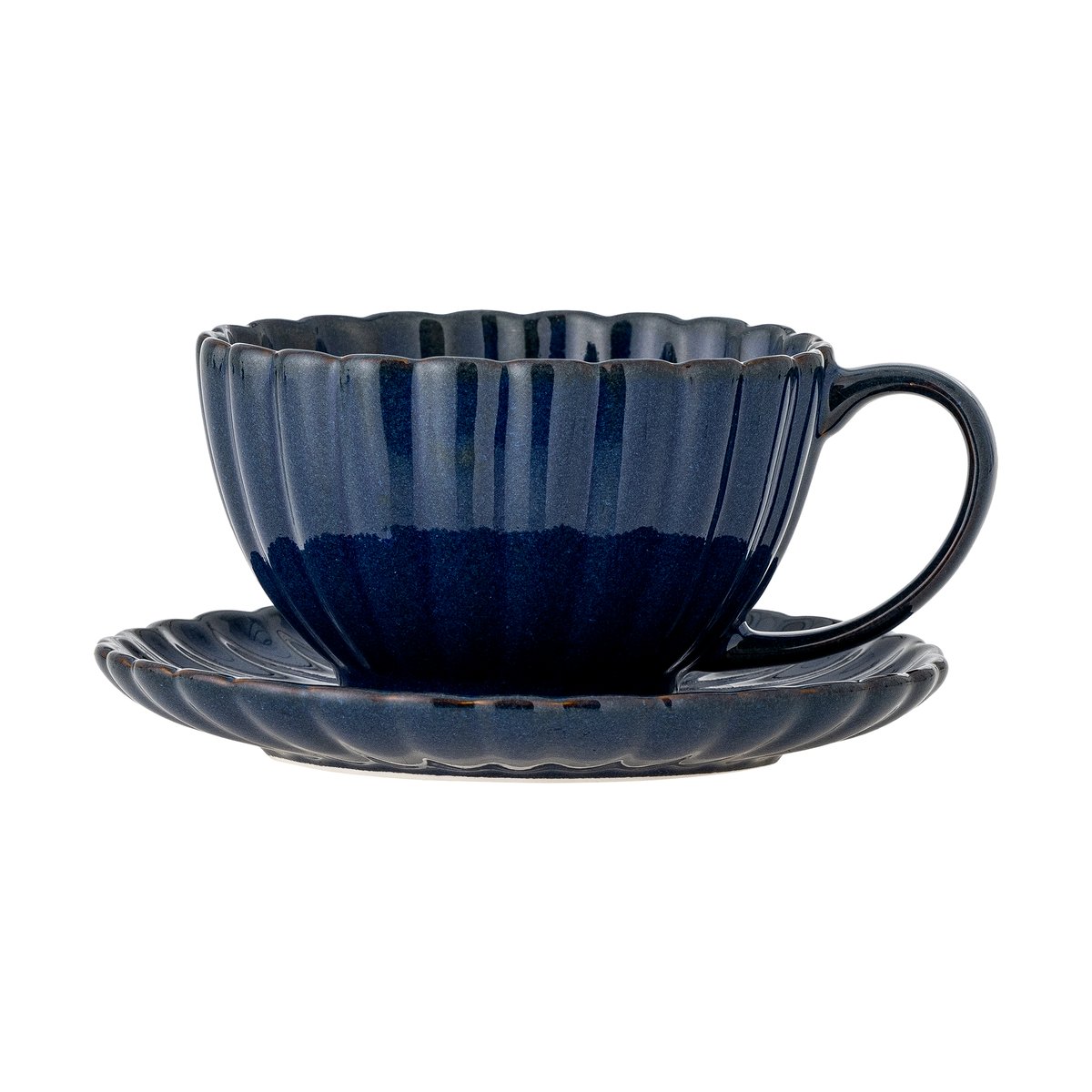 Bloomingville Latina kop 22 cl met schotel Blue | Scandinavisch Interieur | Koffiekoppen | Blauw