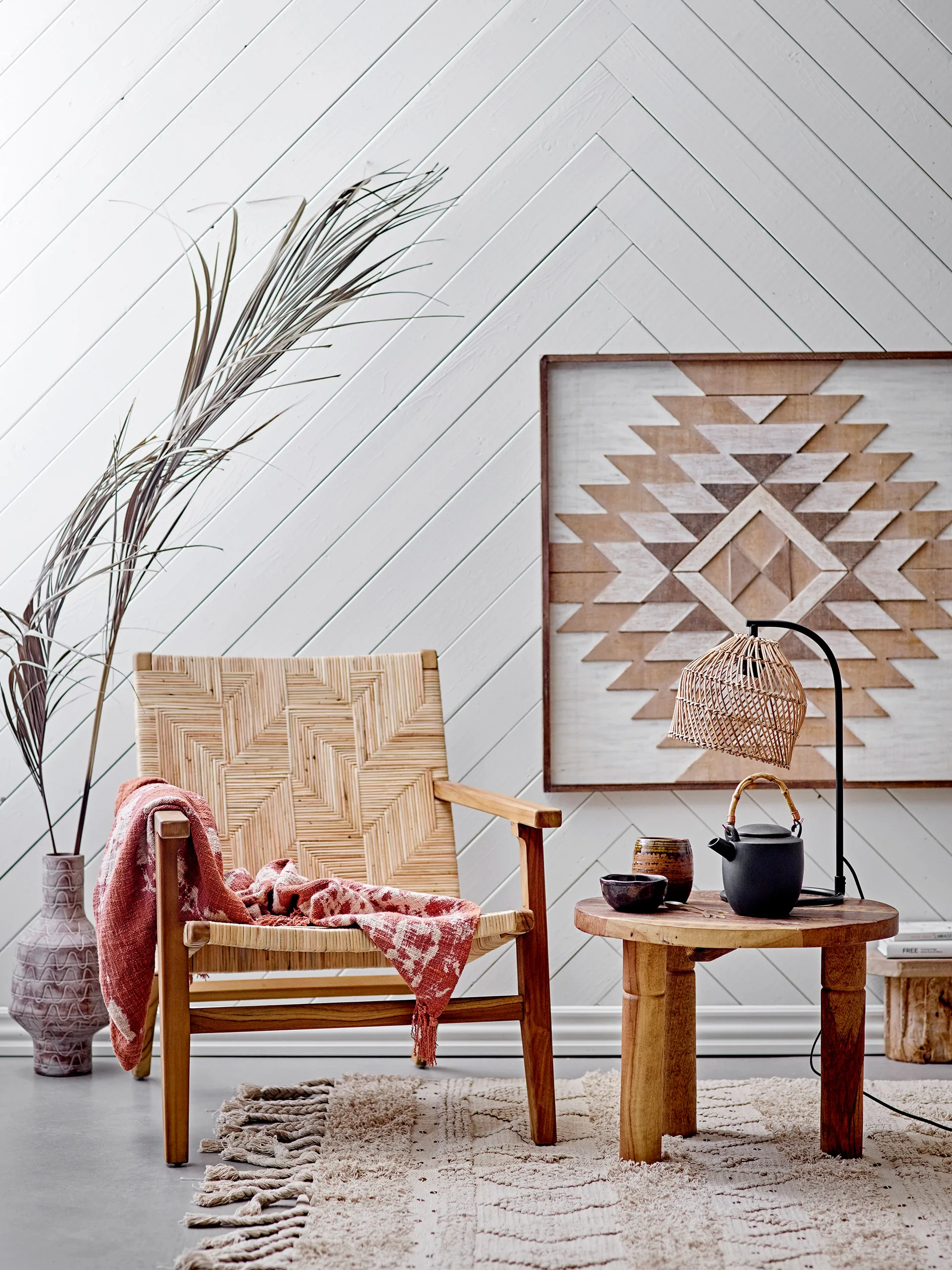 Leia tafellamp rotan, Natuur-zwart Bloomingville