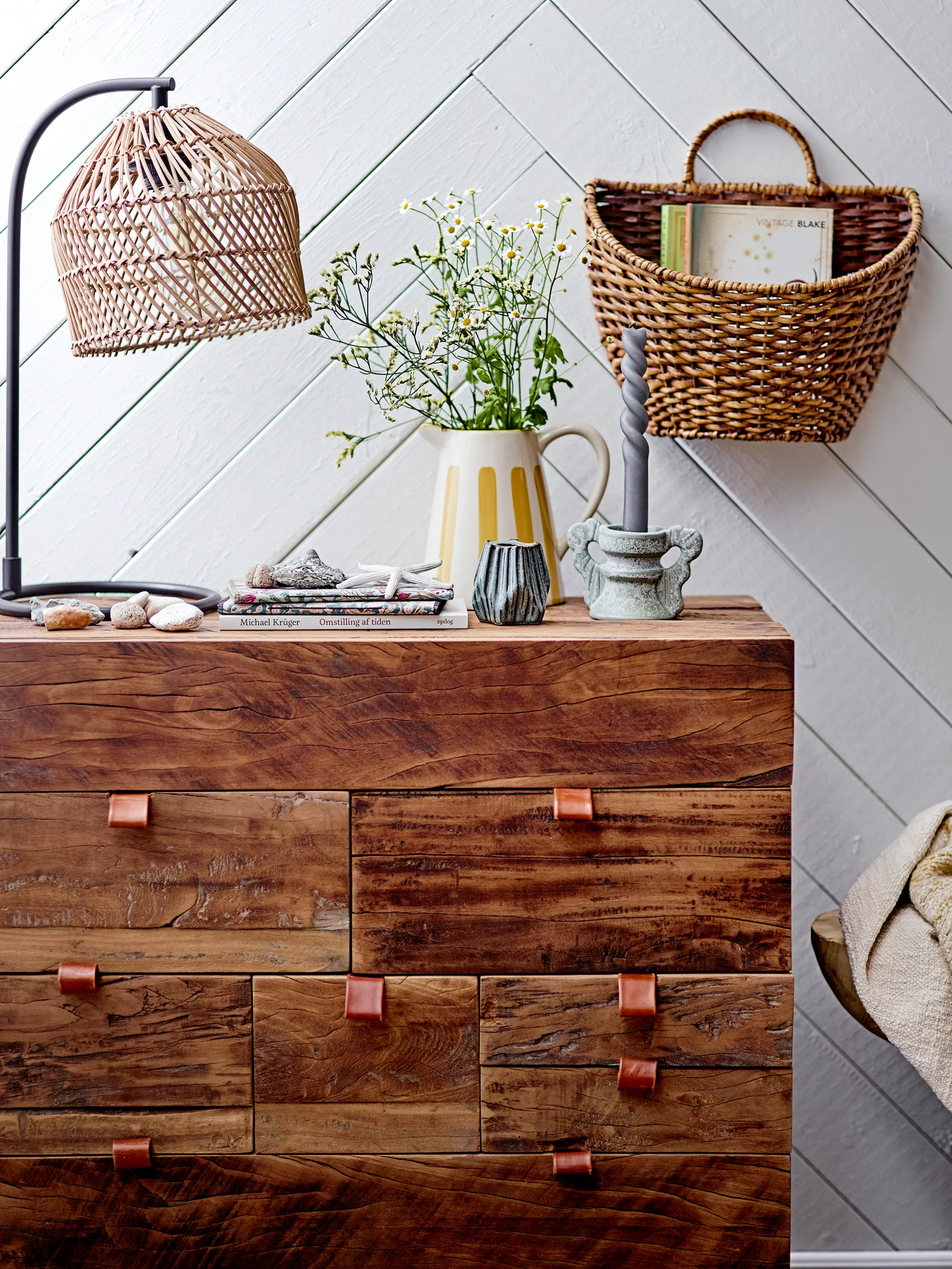 Leia tafellamp rotan, Natuur-zwart Bloomingville