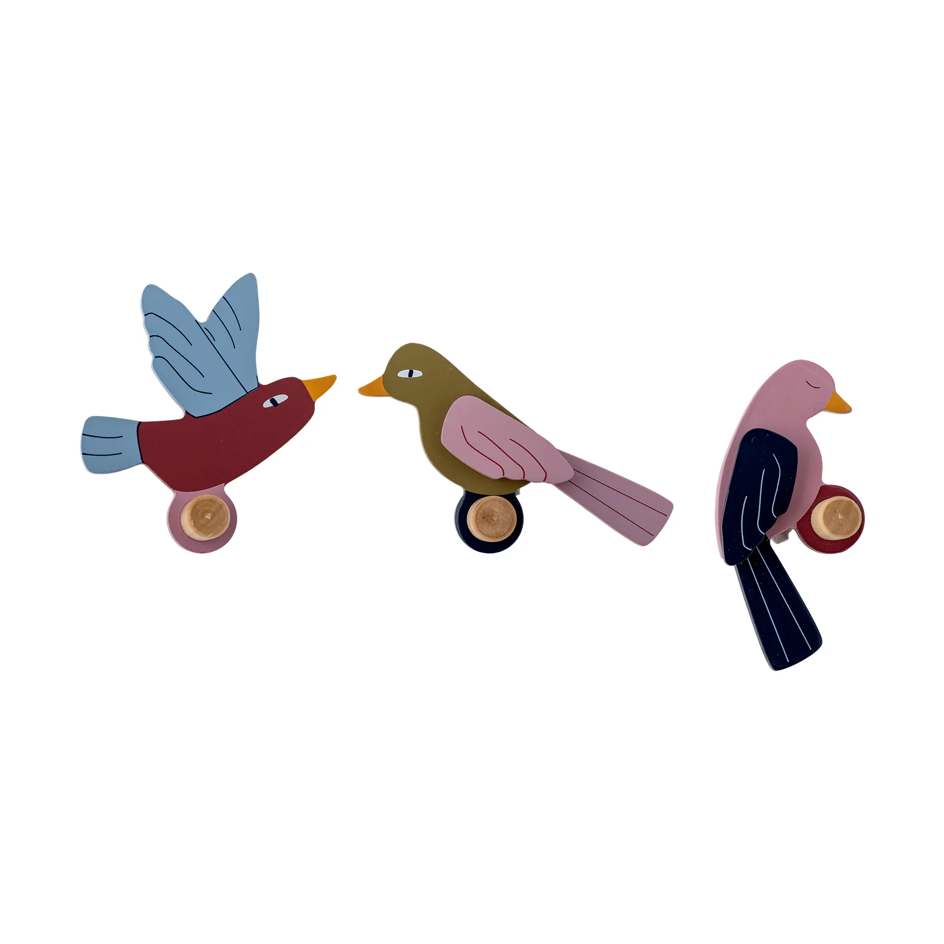 Lewi haak 3-delig, Vogels, blauw-roze Bloomingville