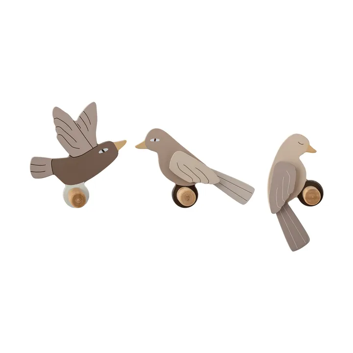 Lewi haak 3-delig - Vogels, bruin - Bloomingville