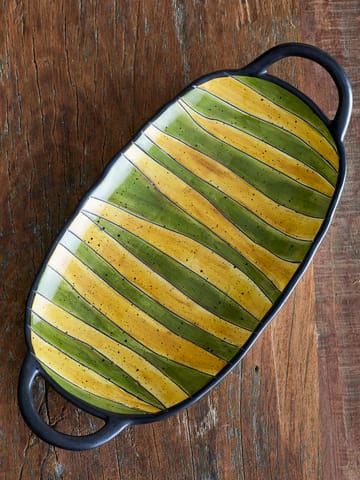 Lilie serveerschotel met handvat 15x32,5 cm - Groen - Bloomingville