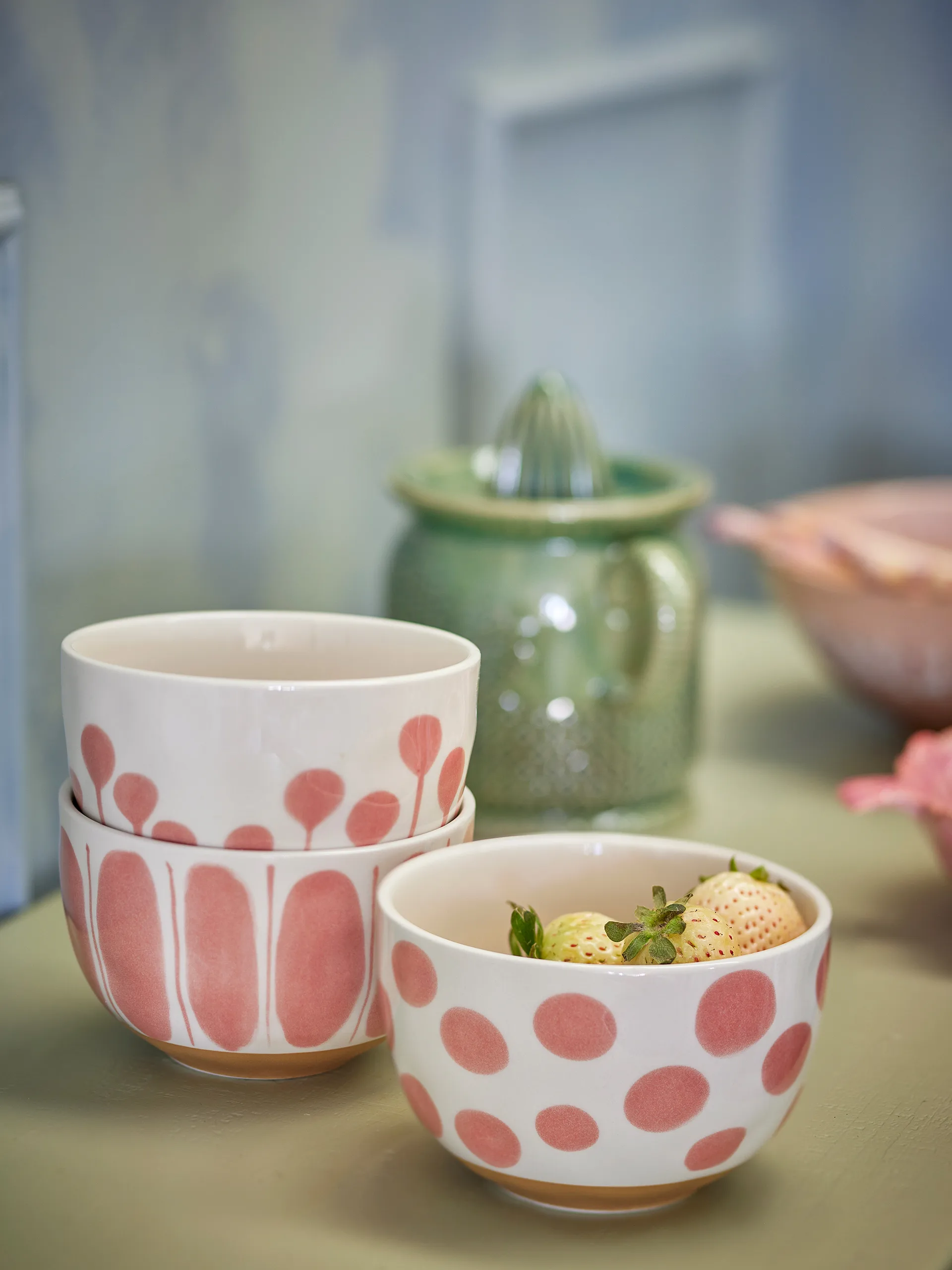 Linora schaal 58 cl 3-delig, Roos Bloomingville