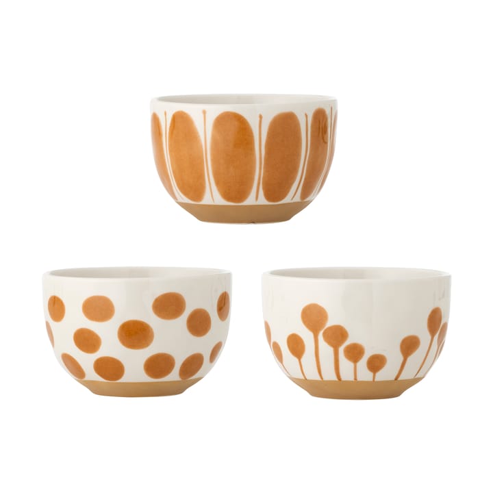 Linora schaal 58 cl 3-delig - Wit-bruin - Bloomingville