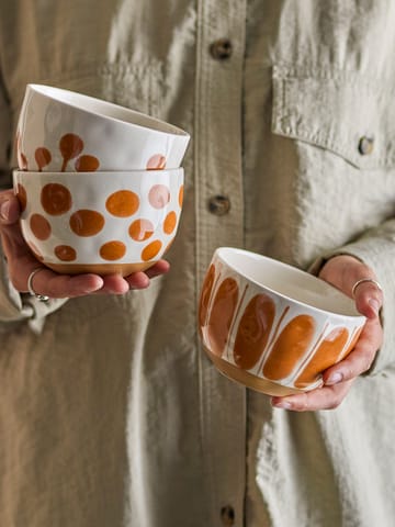 Linora schaal 58 cl 3-delig - Wit-bruin - Bloomingville
