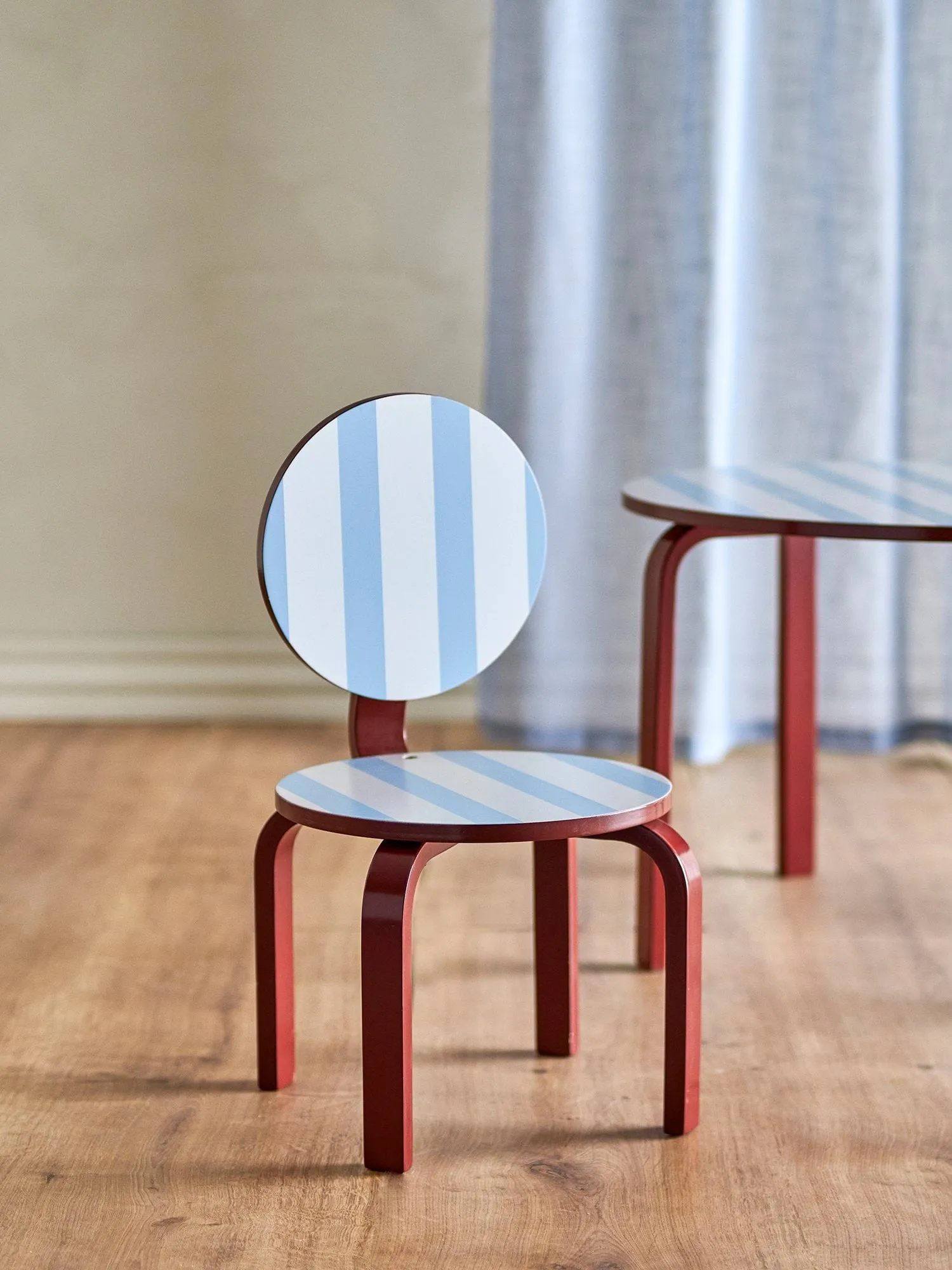 Liova stoel, Multi, lichtblauw-wit-bruin Bloomingville