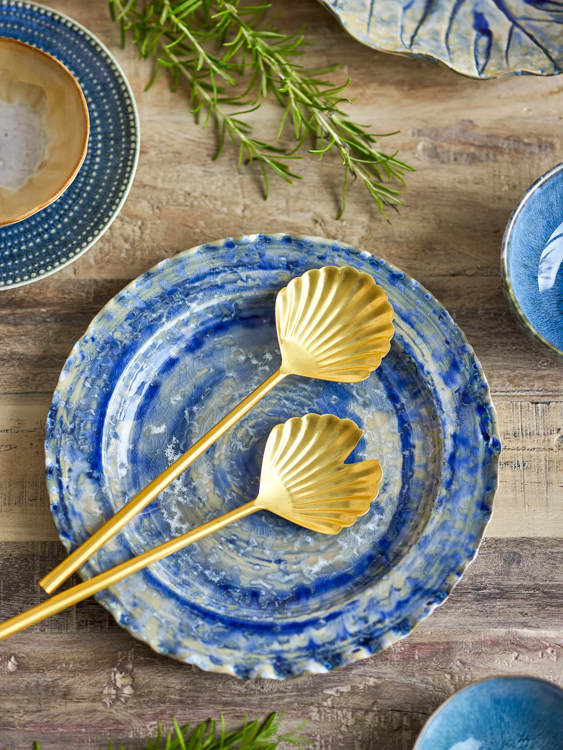 Loreta saladebestek 2-delig, Goud Bloomingville