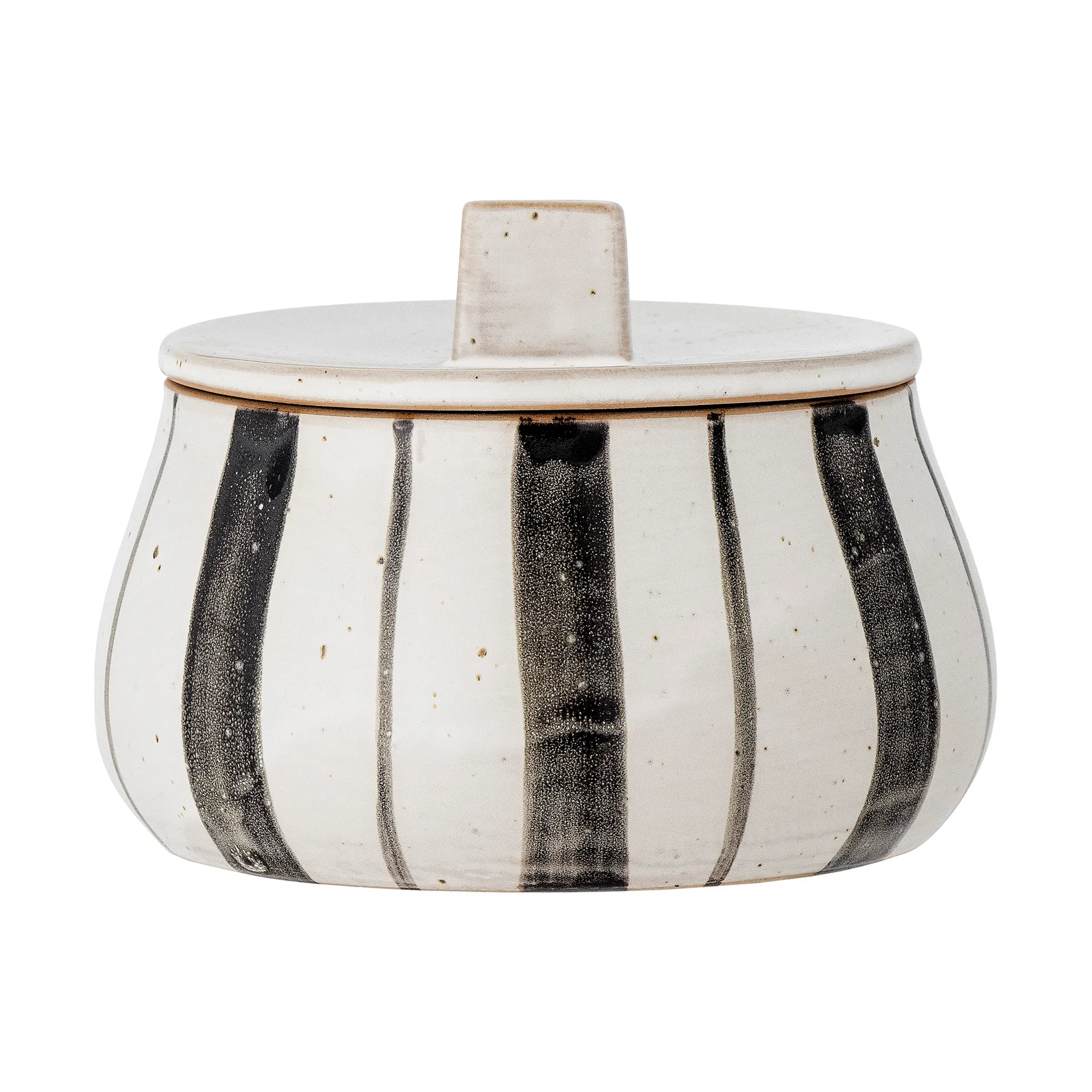 Marita pot met deksel Ø12 cm, Zwart-wit Bloomingville
