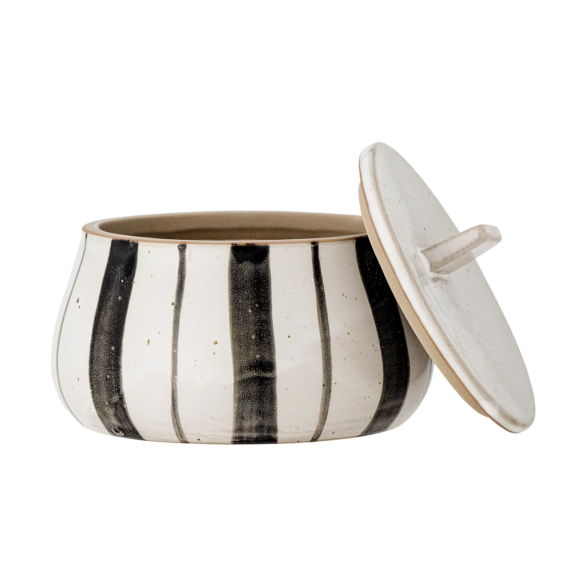 Marita pot met deksel Ø12 cm, Zwart-wit Bloomingville