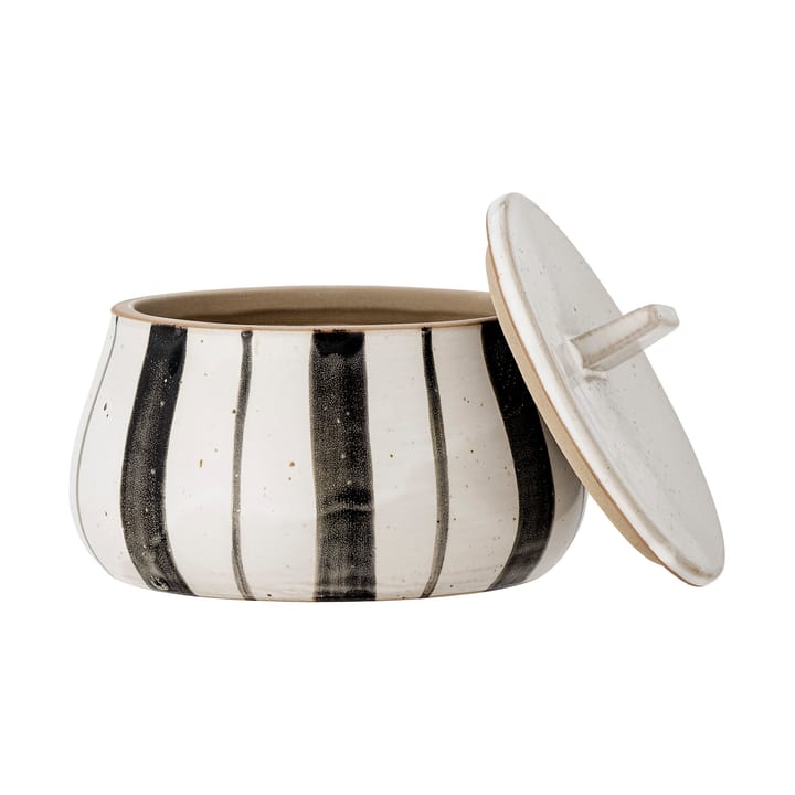 Marita pot met deksel Ø12 cm, Zwart-wit Bloomingville