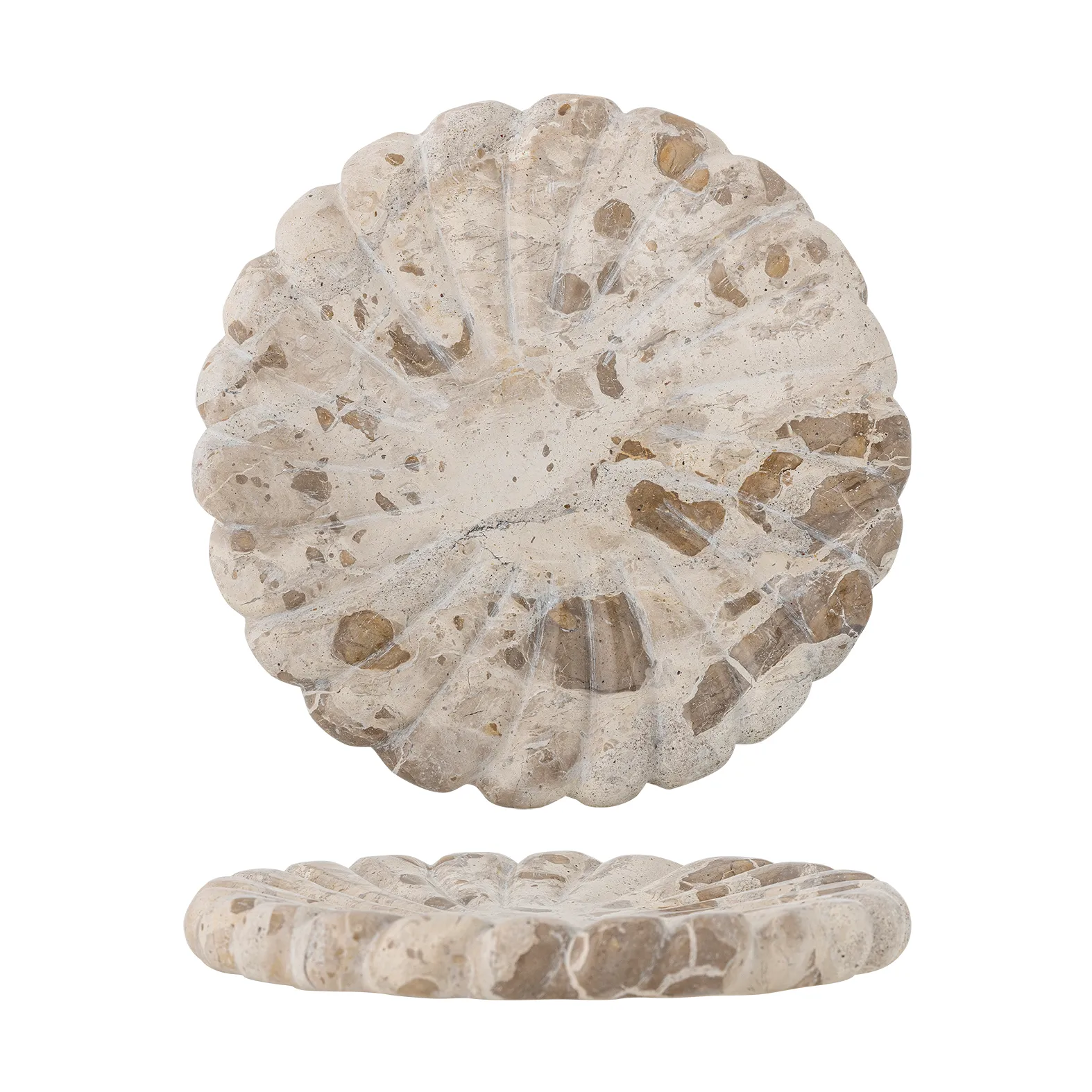 Marlie dienblad marmer Ø22,5 cm, Natuur Bloomingville