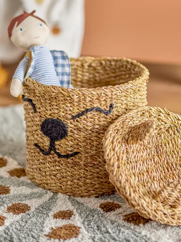 Mikki opbergmand met deksel Ø26 cm - Nature - Bloomingville
