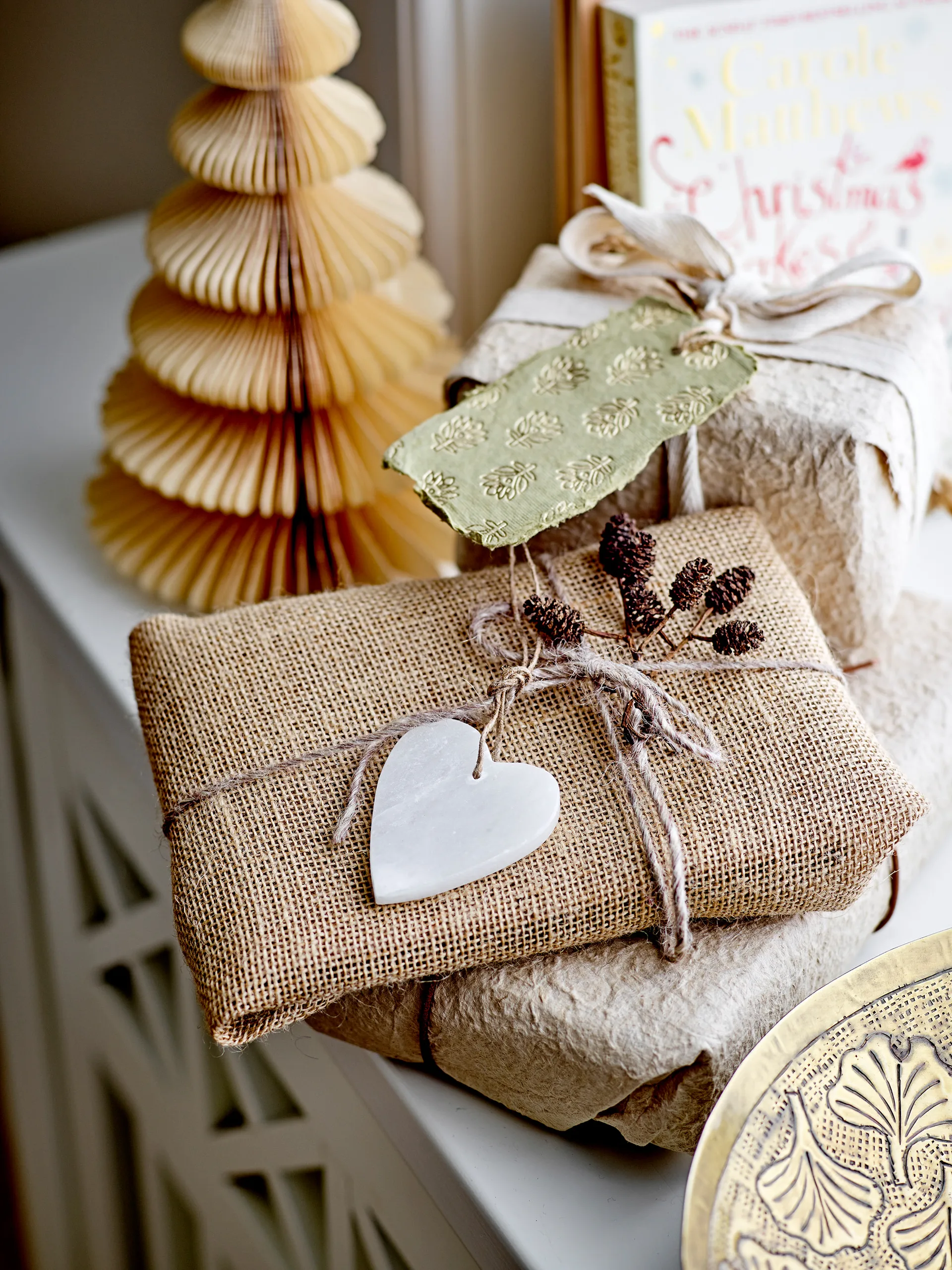 Milan decoratie kerstboom 2-pack 22,5 cm, Green Bloomingville