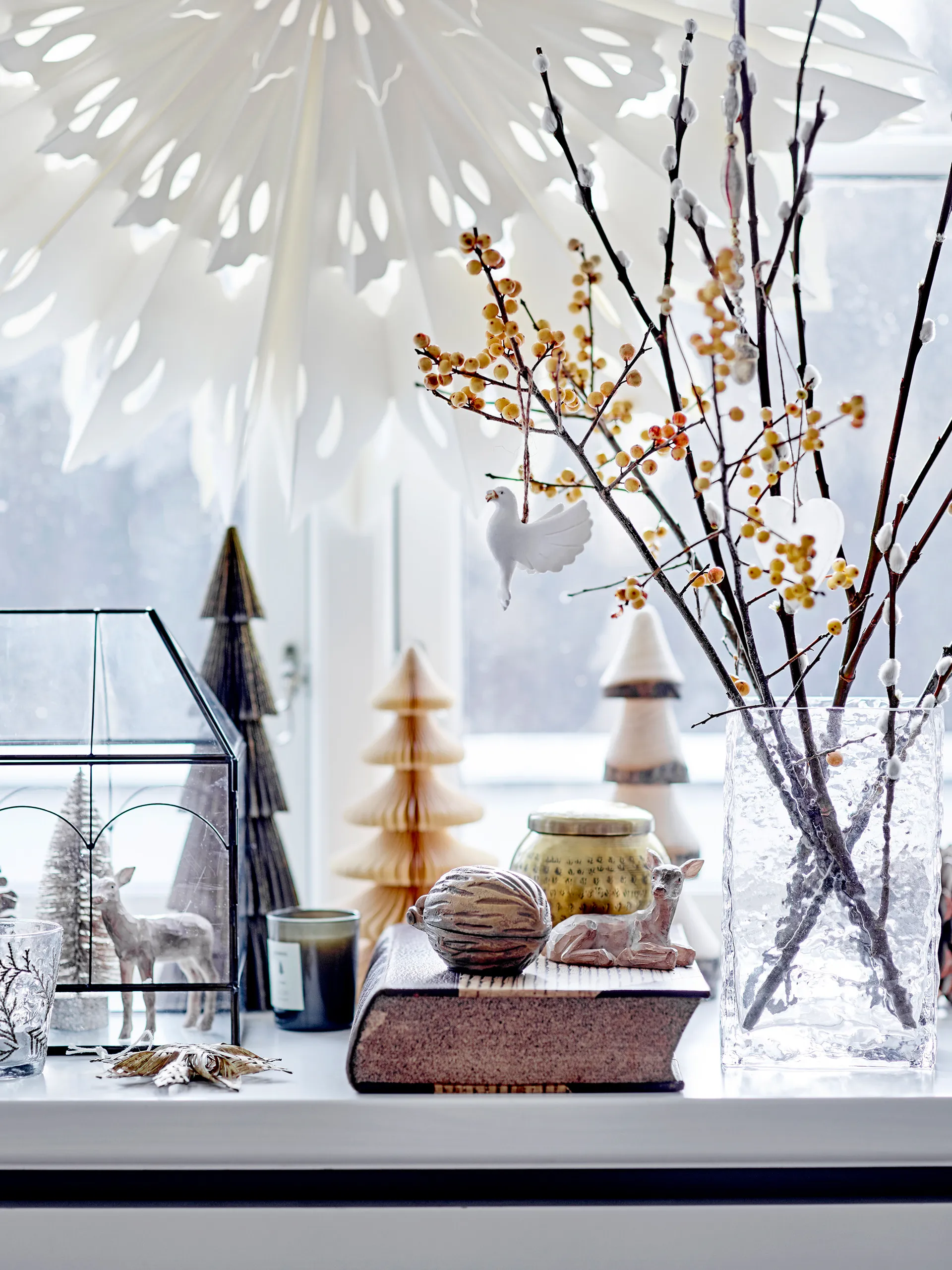 Milan decoratie kerstboom 2-pack 22,5 cm, Green Bloomingville