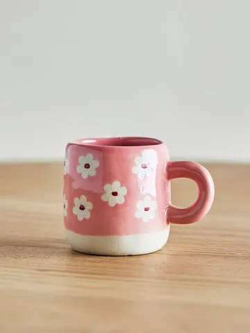Millie kop 11 cl - Roze, bloemen - Bloomingville