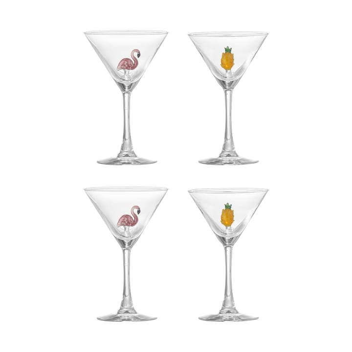 Misa cocktailglas 17 cl 4-delig - Clear-flamingo, clear-pineapple - Bloomingville