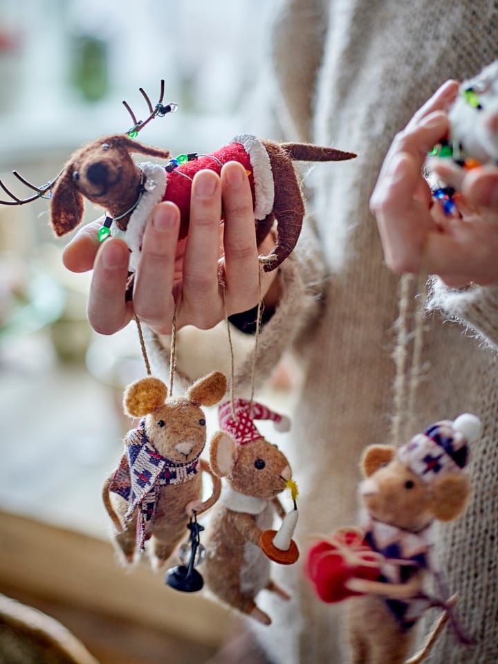 Monty kerstornament 2-delig, Bruin-rood Bloomingville