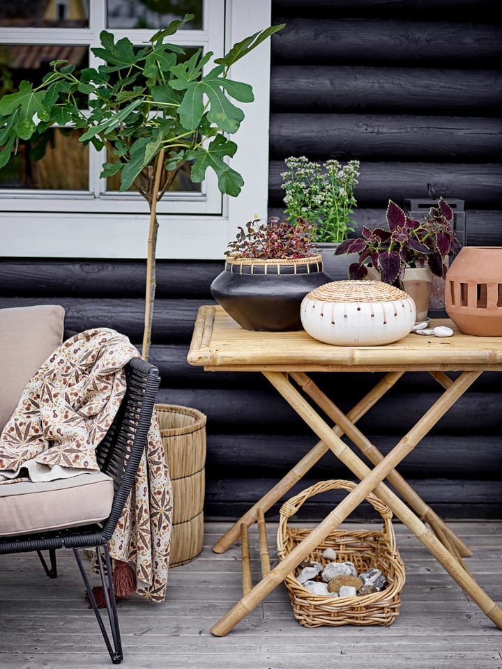 Mundo loungefauteuil, Black-beige Bloomingville