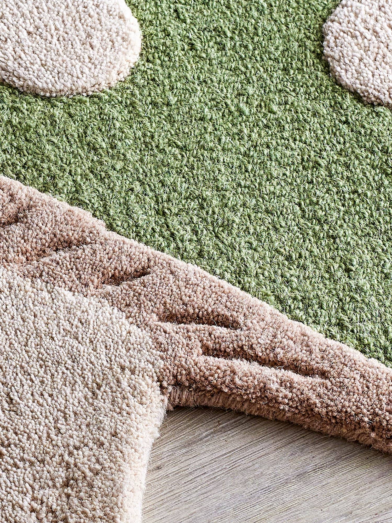 Mushroom vloerkleed, Groen, wol Bloomingville