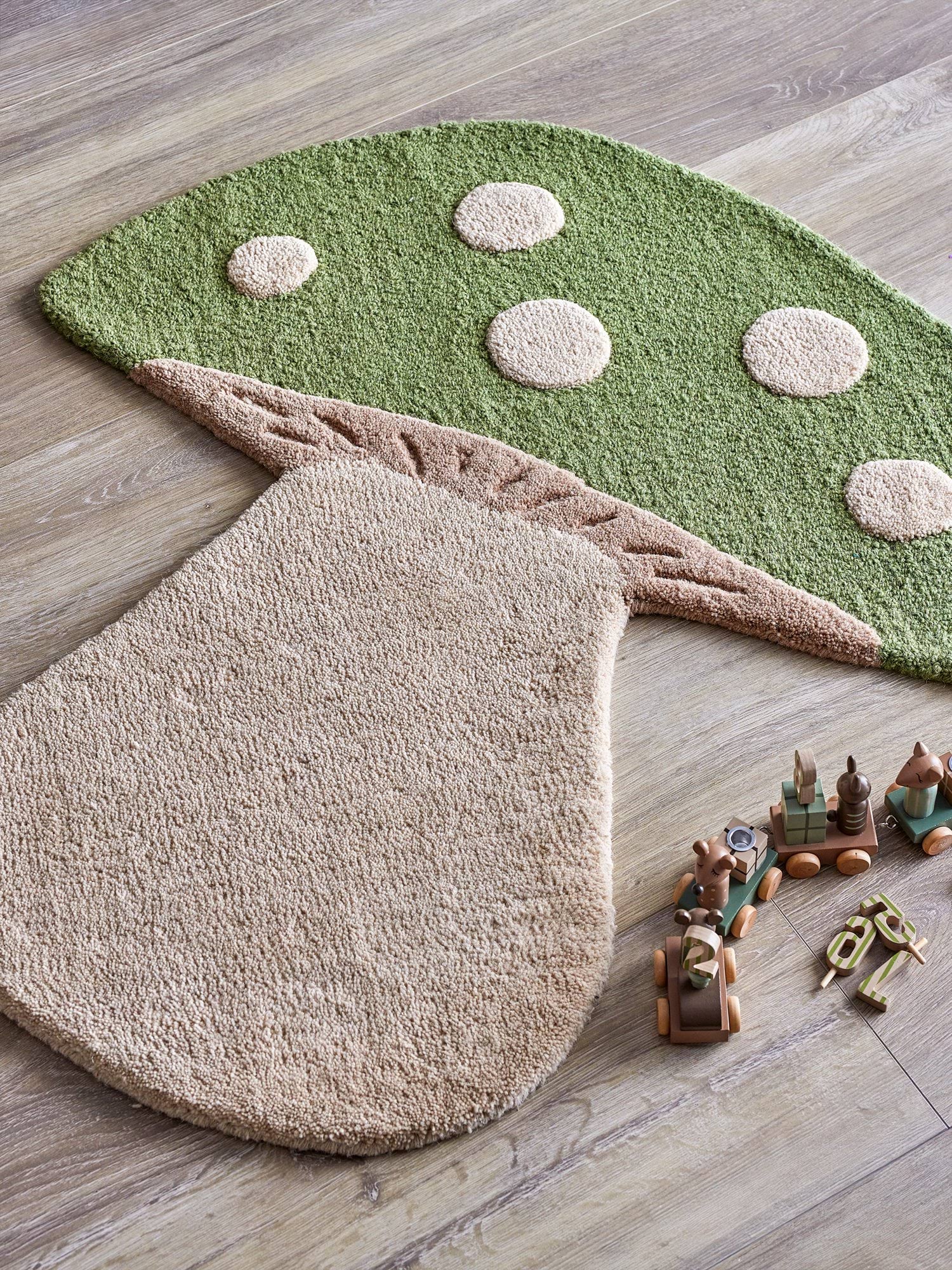 Mushroom vloerkleed, Groen, wol Bloomingville