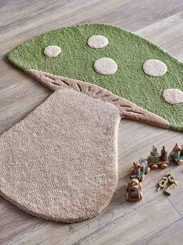 Mushroom vloerkleed - Groen, wol - Bloomingville