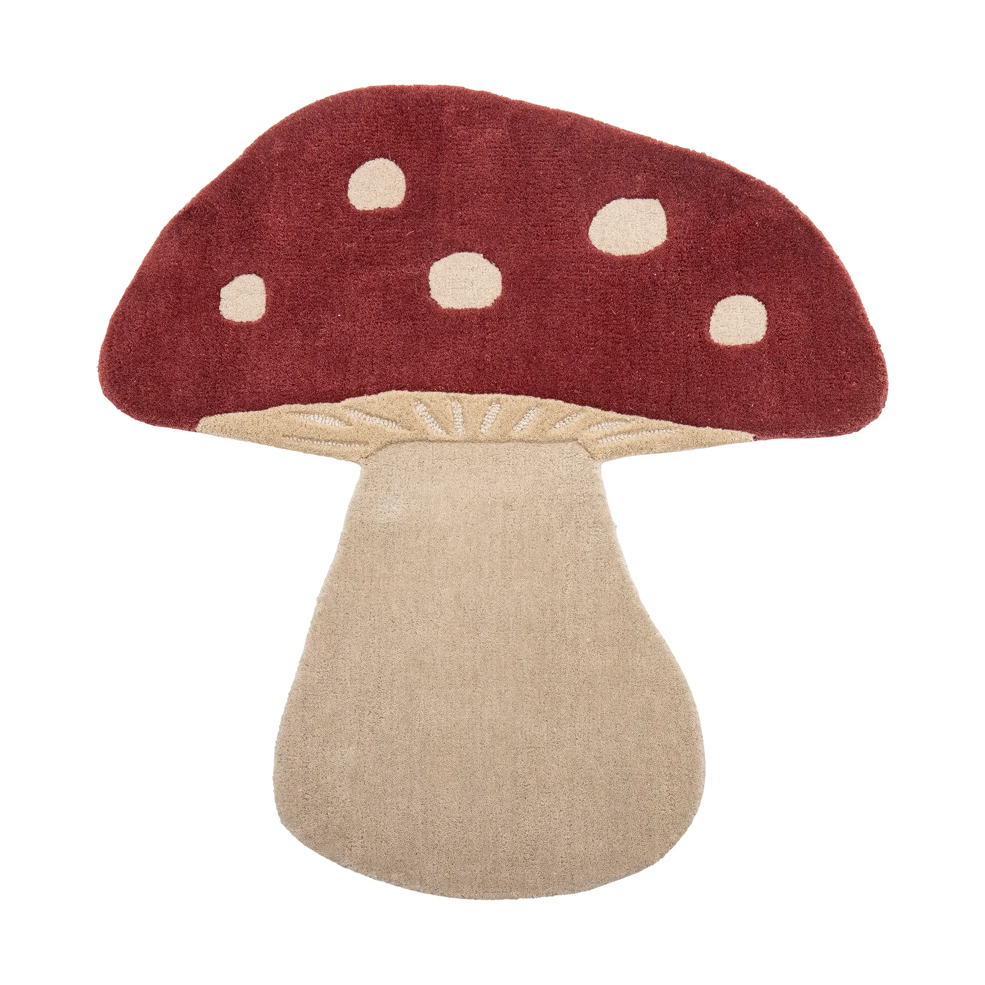 Mushroom wollen tapijt 85x90 cm, Rood-wit Bloomingville
