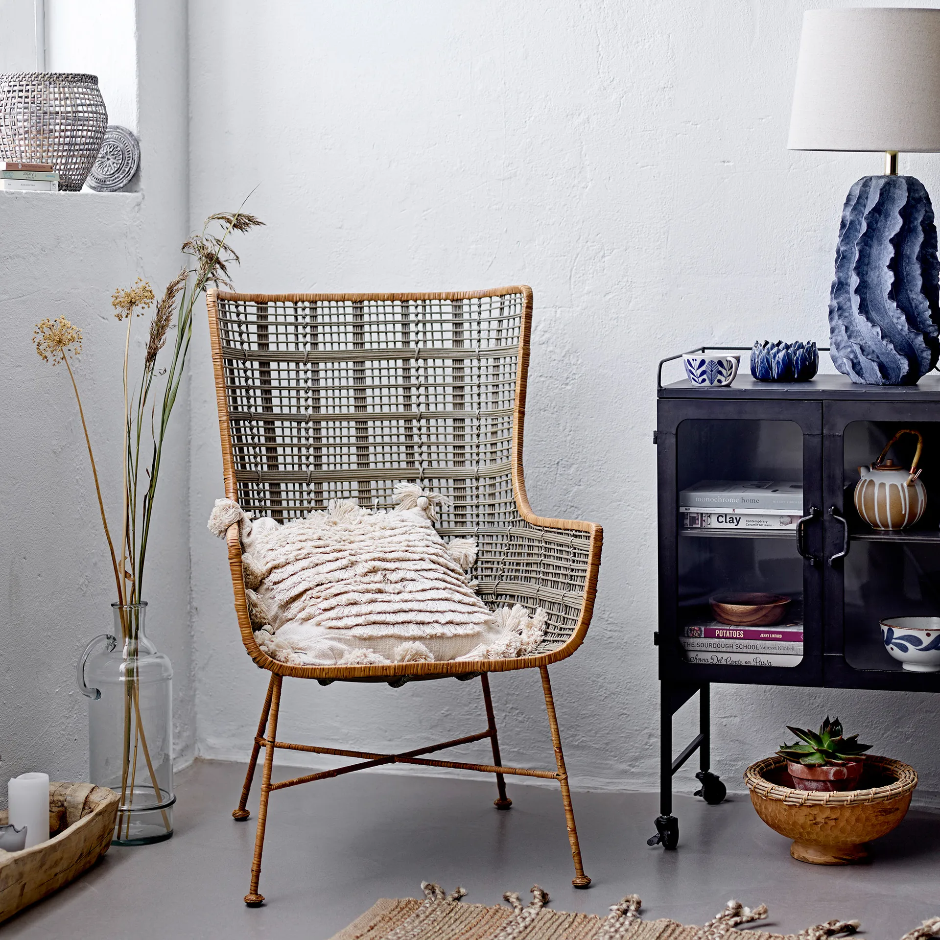 Natika tafellamp 67 cm, Blauw Bloomingville