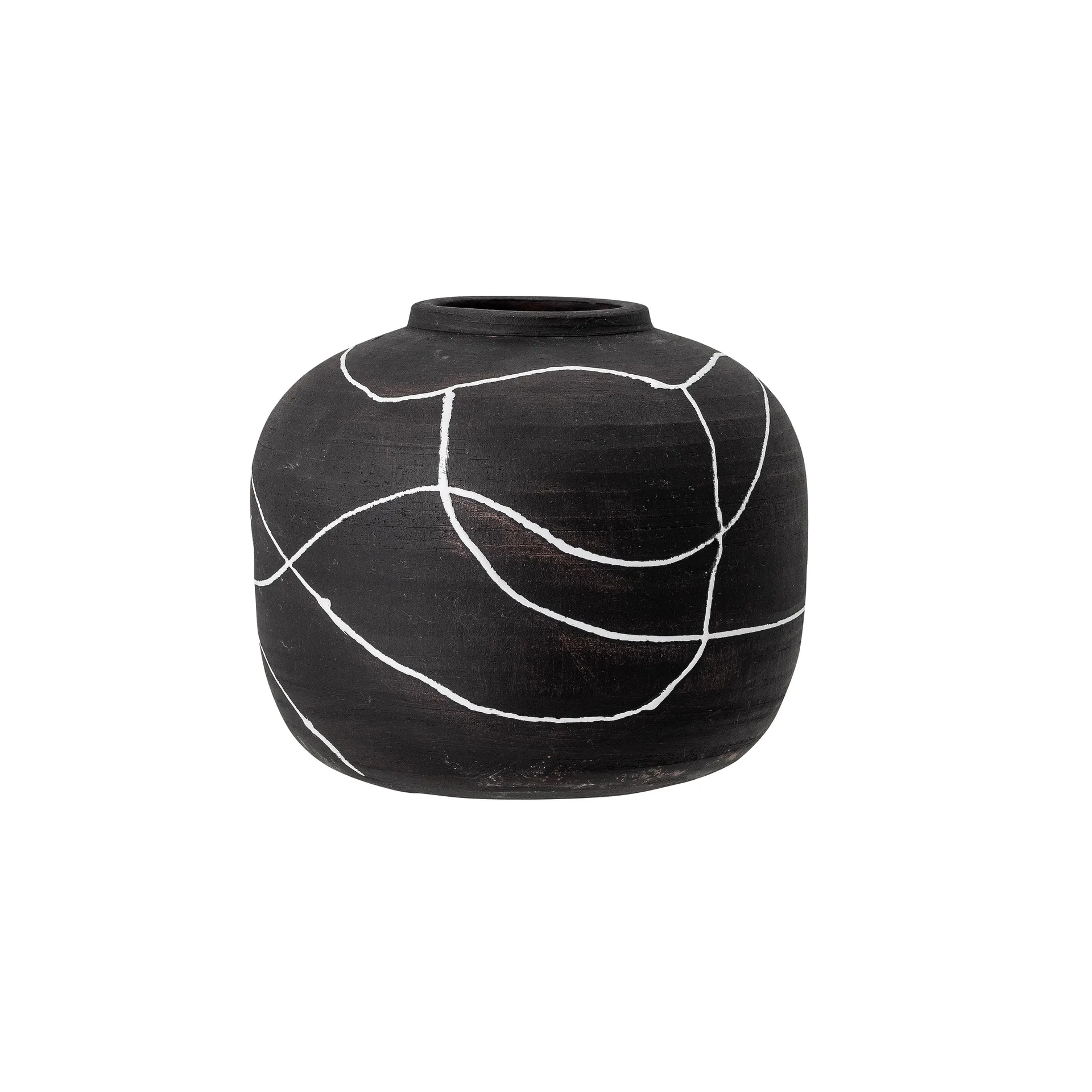 Niza vaas terracotta 16,5 cm, Zwart Bloomingville