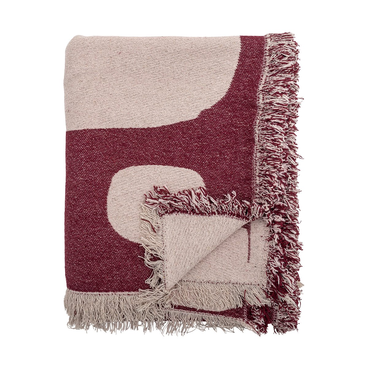 Bloomingville Olica plaid 130x160 cm Rood | Scandinavisch Interieur | Wollen dekens & spreien | Rood